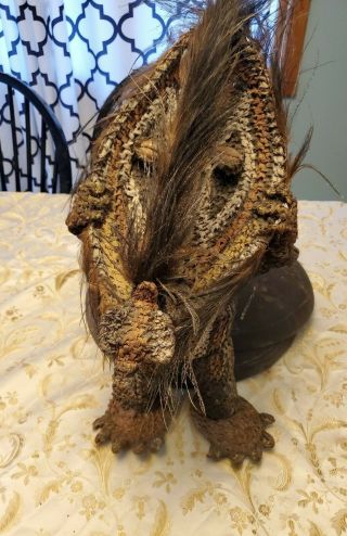 Papua Guinea Large Woven Figure Holding Mask
