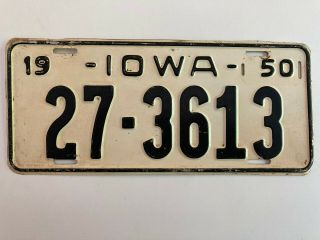 1950 Iowa License Plate All Paint