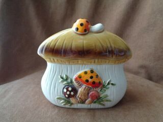 Vintage Merry Mushroom Ceramic Napkin Holder Sears Roebuck 1983 Japan