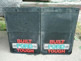 Pair Ford Truck Vintage Mud Flaps Splash Guards Built Ford Tough 12x18