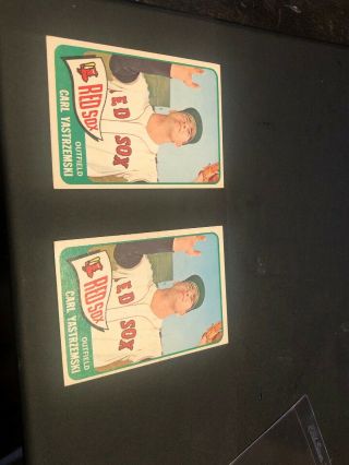 Qty 2 1965 Topps 385 Carl Yastrzemski Red Sox Card 6 Ex/mt Ex