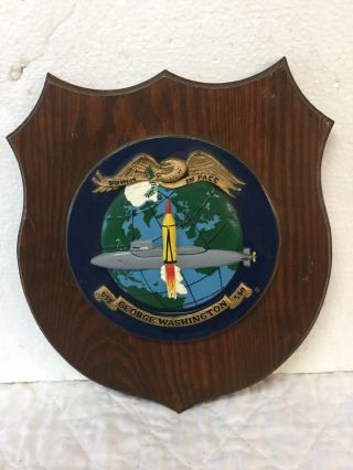 Vintage Us Navy Plaque Uss George Washington 598 Ballistic Missile Submarine
