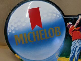 Michelob Beer Golf metal tin Sign - PGA Ultra Promo Anheuser Busch Tiger Woods 2