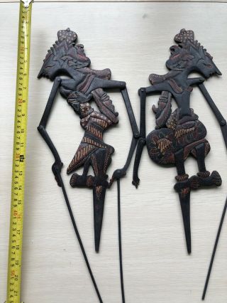 2 Antique Early Wayang Kulit Shadow Puppet Theater Horn Handle Bali Indonesia 2