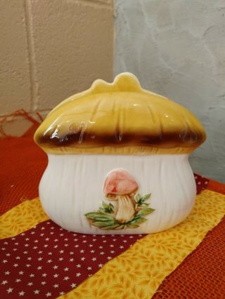Vintage Merry Mushroom Ceramic Napkin Holder Sears Roebuck 1978 Kitchen Japan 2
