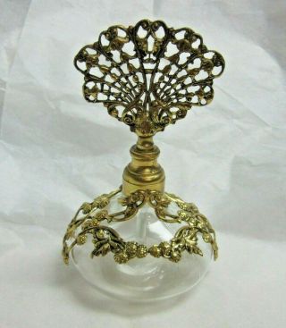 Vintage Mid Century Hollywood Regency Ornate Gold Ormolu Germany Perfume Bottle
