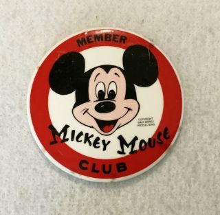 Vintage Mickey Mouse Club Member Button Walt Disney Productions Pin