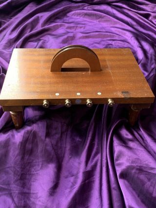 Vintage Mahogany And Brass Magnetic Field Table (philip Harris Ltd) C 1950