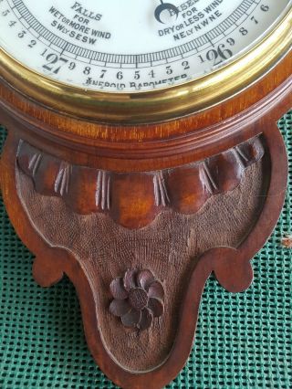 Edwardian Mahogany Banjo Barometer 3