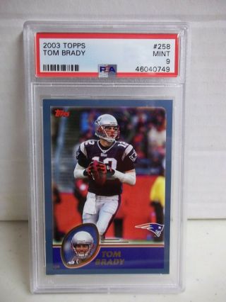 2003 Topps Tom Brady Psa 9 Football Card 258 Nfl England Patriots