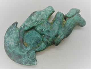 Rare Ancient Bactrian Near Eastern Bronze Axe Head Camel Terminal Ca 200bce