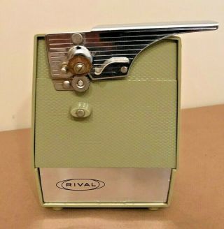 Rival Vintage Avocado Olive Green Electric Can Opener