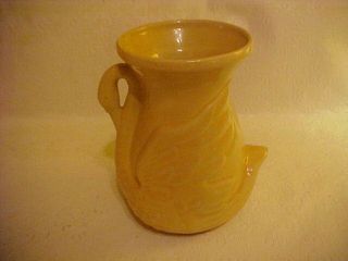 Vintage Yellow Shawnee Pottery Swan Vase Planter Marked U.  S.  A.  806