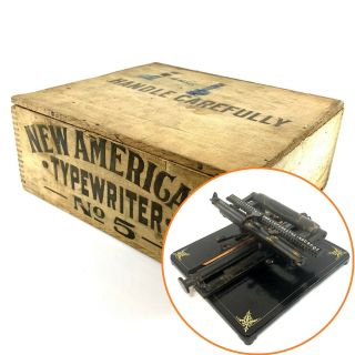 Crate For American No.  5 Typewriter International No.  5 Index Antique Vtg