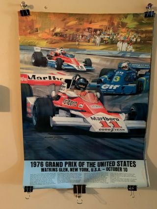Watkins Glen Poster 1976 United States Grand Prix F1 - Michael Turner / Hunt