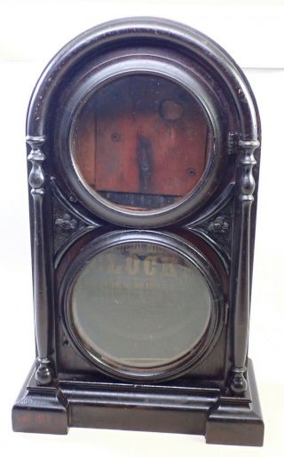 Antique En Welch Double Dial Calendar Shelf Clock Case Parts Repair