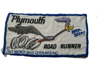Vintage Mopar 1967 Plymouth Road Runner Iron On Patch Warner Bros Seven Arts Inc