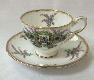 Vintage Royal Stafford Tartan Series Maclean Tea Cup And Saucer