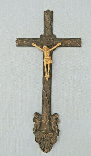 French Antique Wall Crucifix 1850 