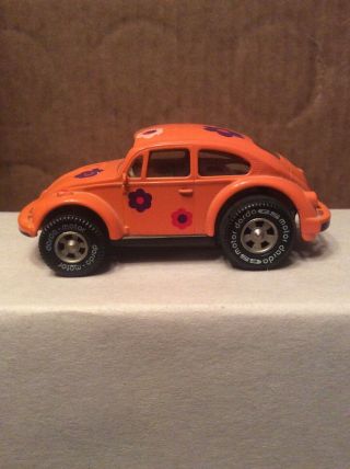 Vintage Darda Motors Pull Back Vw Bug Volkswagen Beetle Orange Euc