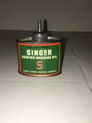 Vintage Singer Sewing Machine Oil Lead Top Tin Litho 1.  5 oz Handy Oiler Oil Can 3