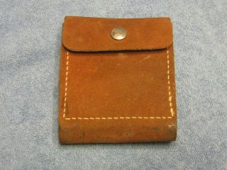 Vintage 10 Round Folding Rifle Ammo Pouch Brown Suede Leather Hunter