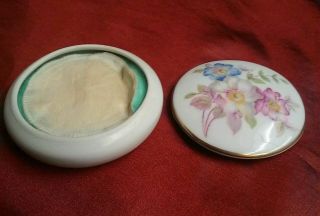 Vintage Lidded Trinket Box Powder Jar,  Porcelain,  Verbano Industria Argentina