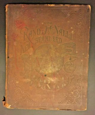 1890 Rand McNally Standard Atlas of the World Antique Maps USA States 2