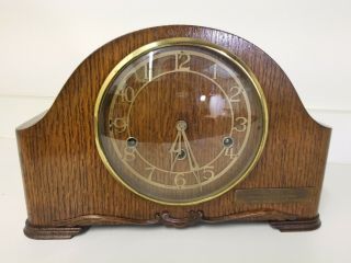 Large Vintage Smiths Enfield Westminster Chime Mantle Clock Good Order