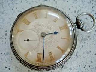 1889 Large Solid Silver Fusee Pocket Watch By John Forrest London
