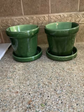 Vintage Mccoy Art Pottery Flower Pots W/saucer