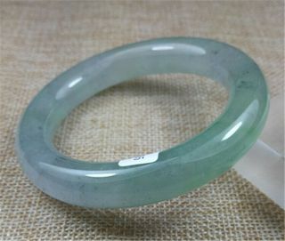 56.  5mm 100 Natural Ice Green Jadeite Emerald Jade Bracelets