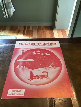 Vintage Sheet Music I’ll Be Home For Christmas 1948
