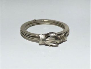 Antique Victorian Fede Gimmel Ring Coin Silver Love Token Ring Uk O Us 7 Lovely