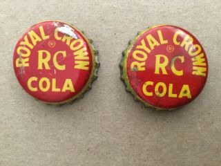 Vintage Royal Crown Rc Cola Bottle Caps Set Of 2