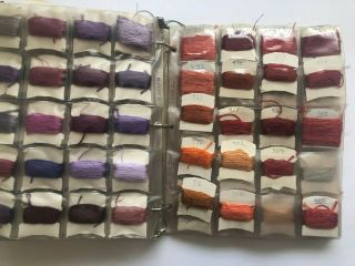 195 Dmc Embroidery Floss Organizer Binder Vintage Stored 30 - 40 Years