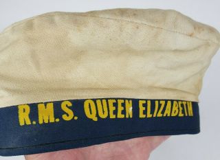Rare Vintage R.  M.  S.  Queen Elizabeth Souvenir Sailors Cap Hat