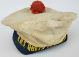 Rare Vintage R.  M.  S.  Queen Elizabeth Souvenir Sailors Cap Hat 2