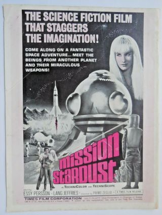 Mission Stardust - Essy Persson Sci - Fi Vintage 60s Ad