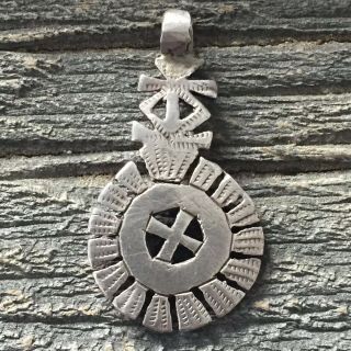 Antique - ETHIOPIAN Coptic Christian Cross Silver Pendant - From Ethiopia Africa 2