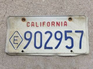 Expired California Diamond E Exempt License Plate