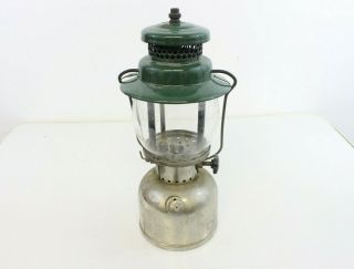 9 - 1949 Coleman Vintage Lantern Model 242b Pyrex Globe Nickel Chrome Light