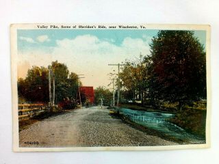 Vintage Postcard Valley Pike Scene Of Sheridan 