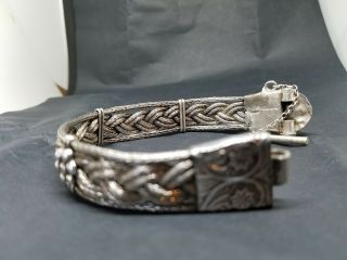 Antique Ethnic Tribal Indian Rajasthan Sterling Hand Crafted Bracelet 7 