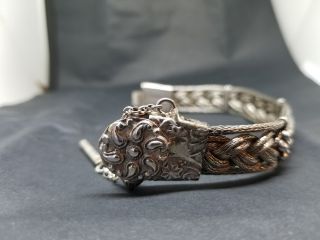 Antique Ethnic Tribal Indian Rajasthan Sterling Hand Crafted Bracelet 7 