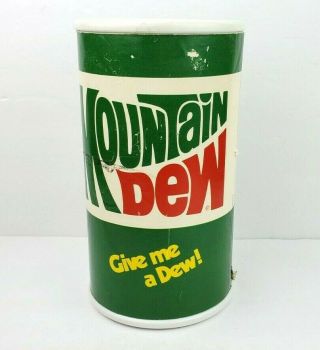 Vintage Mountain Dew 9.  5 " Can Coin Bank Display Give Me A Dew Usa Pepsico 80 