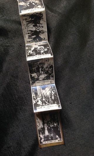 ANTIQUE MINIATURE PHOTO BOOK LOCKET PENDANT JOAN OF ARC ON HORSE FRENCH SOUVENIR 3