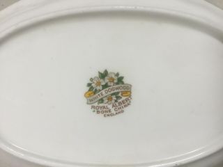 Vintage Royal Albert White Dogwood Oval Relish Dish 2