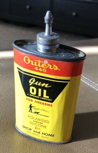Vintage Outers Gun Oil Handy Oiler Lead Top And Cap