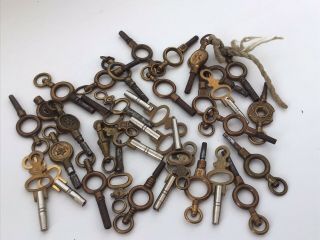 Assorted 33 Old Antique / Vintage Pocket Watch Keys